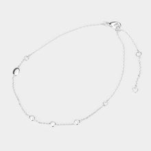 Load image into Gallery viewer, Gold White Gold Dipped Triple Round CZ Accented Anklet
