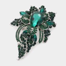 Load image into Gallery viewer, Floral Crystal Pave Bouquet Brooch / Pendant
