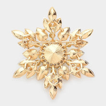 Load image into Gallery viewer, Gold Marquise Stone Cluster Pin Brooch
