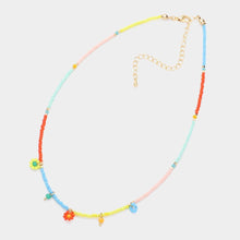 Load image into Gallery viewer, Gold Beaded Flower Station Choker Necklace
