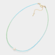 Load image into Gallery viewer, Blue Pearl Pointed Faceted Beaded Choker Necklace
