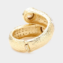 Load image into Gallery viewer, Gold Round Stone Embellished Hinged Evening Bracelet
