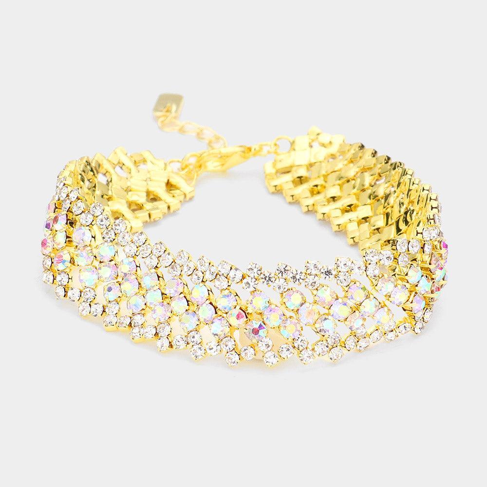 Gold Bubble Stone Evening Bracelet