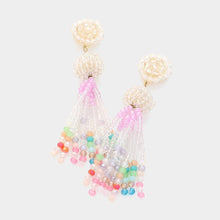 Load image into Gallery viewer, Gold Seed Beaded Fringe Earrings
