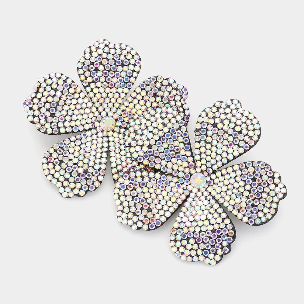 Felt Back Bling Flower Earrings