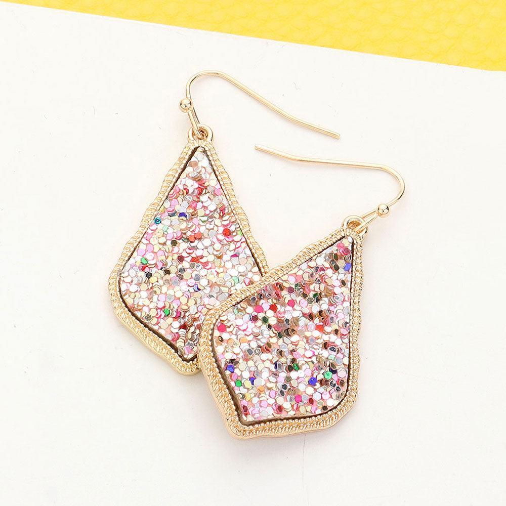 Sparkly Moroccan Drop Frame Dangle Earrings