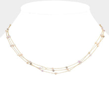 Load image into Gallery viewer, Gold Bead Strand Triple Layered Necklace
