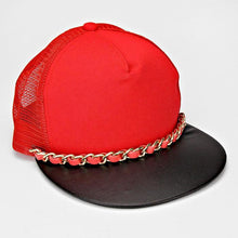 Load image into Gallery viewer, Chain Accented Mesh Back Fashion Cap
