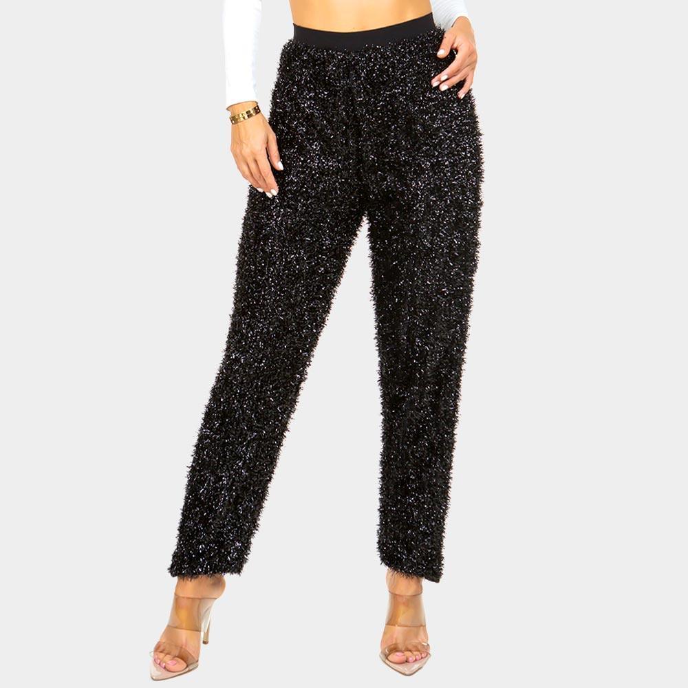 Black Bling Tinsel Pants