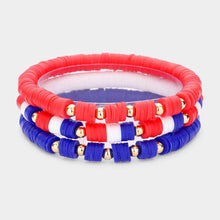Load image into Gallery viewer, 3PCS - American USA Flag Heishi Beads Bracelets
