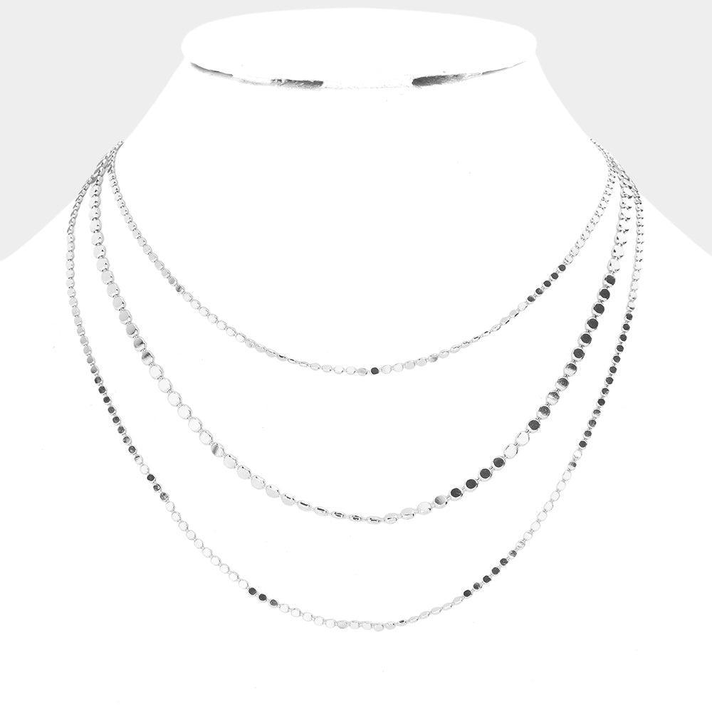 Metal Chain Triple Layered Necklace