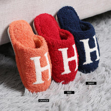 Load image into Gallery viewer, Navy Blue H Print Soft Home Indoor Floor Kids Slippers
