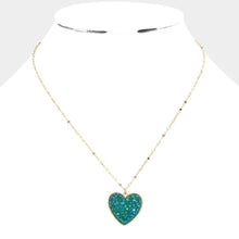 Load image into Gallery viewer, Druzy Heart Pendant Necklace
