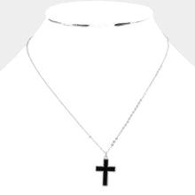 Load image into Gallery viewer, Silver Cross Pendant Necklace

