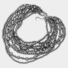 Load image into Gallery viewer, Pearl Multi Strand Bib Necklace

