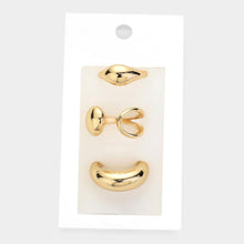 Load image into Gallery viewer, Gold 3PCS  Abstract Metal Ring Set
