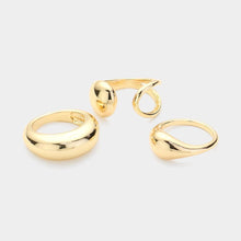 Load image into Gallery viewer, Gold 3PCS  Abstract Metal Ring Set
