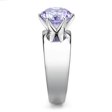 Load image into Gallery viewer, Amethyst Silver Womens Ring Solitaire Stainless Steel Zircoin Anillo Morado y Plata Para Mujer Solitario Acero Inoxidable - Jewelry Store by Erik Rayo
