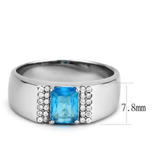 Load image into Gallery viewer, Anillo Color Plata Para Hombres de Acero Inoxidable Aquamrina Simple - Jewelry Store by Erik Rayo
