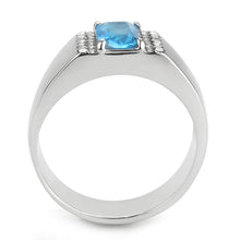 Load image into Gallery viewer, Anillo Color Plata Para Hombres de Acero Inoxidable Aquamrina Simple - Jewelry Store by Erik Rayo
