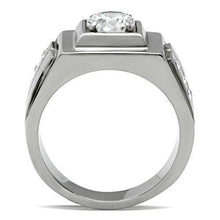 Load image into Gallery viewer, Anillo Color Plata Para Hombres de Acero Inoxidable Diamante con Lienas Opuestas - Jewelry Store by Erik Rayo
