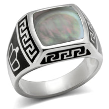 Load image into Gallery viewer, Anillo Color Plata Para Hombres de Acero Inoxidable en Concha Gris Multicolor - Jewelry Store by Erik Rayo
