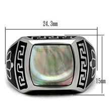 Load image into Gallery viewer, Anillo Color Plata Para Hombres de Acero Inoxidable en Concha Gris Multicolor - Jewelry Store by Erik Rayo
