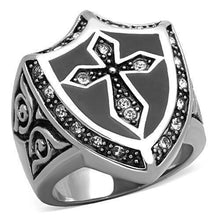 Load image into Gallery viewer, Anillo Color Plata Para Hombres de Acero Inoxidable Escudo de Cruz - Jewelry Store by Erik Rayo
