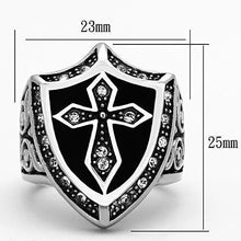 Load image into Gallery viewer, Anillo Color Plata Para Hombres de Acero Inoxidable Escudo de Cruz - Jewelry Store by Erik Rayo
