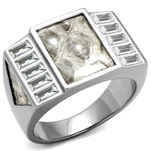 Anillo Color Plata Para Hombres de Acero Inoxidable Piedra Elegante - Jewelry Store by Erik Rayo