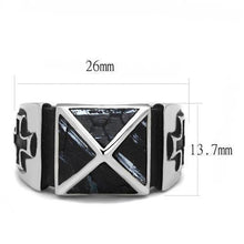 Load image into Gallery viewer, Anillo Color Plata Para Hombres de Acero Inoxidable Piramide con Dos Cruzes - Jewelry Store by Erik Rayo
