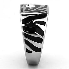 Load image into Gallery viewer, Anillo Color Plata Para Hombres de Acero Inoxidable Rectangular en Color Zebra - Jewelry Store by Erik Rayo
