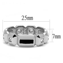 Load image into Gallery viewer, Anillo Color Plata Para Hombres de Acero Inoxidable Rectangulo con Onyx y Cuadro con Diamante - Jewelry Store by Erik Rayo
