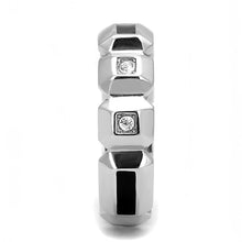 Load image into Gallery viewer, Anillo Color Plata Para Hombres de Acero Inoxidable Rectangulo con Onyx y Cuadro con Diamante - Jewelry Store by Erik Rayo
