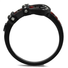 Load image into Gallery viewer, Belt Buckle Black Stainless Steel Red Ruby CZ Crystal Belt Women&#39;s Party Ring - Jewelry Store by Erik Rayo
