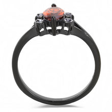 Load image into Gallery viewer, Black Womens Ring Anillo Para Mujer Unisex 316L Stainless Steel Ring with AAA Grade CZ in Garnet - Jewelry Store by Erik Rayo
