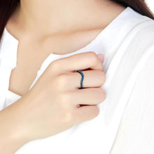 Load image into Gallery viewer, Black Womens Ring Anillo Para Mujer Unisex 316L Stainless Steel Ring with Top Grade Crystal in Blue Zircon - Jewelry Store by Erik Rayo
