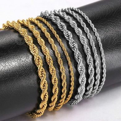 Bracelet for Men and Women Gold or Silver Rope Brazalete Hombre y Mujer - Jewelry Store by Erik Rayo