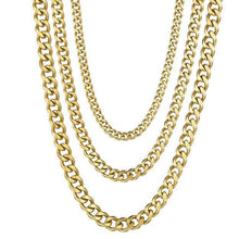 Load image into Gallery viewer, Cadenas Eslabon Cubano Para Hombres Mujeres Ninos Collares De Acero Inoxidable Color Dorado Oro - Jewelry Store by Erik Rayo
