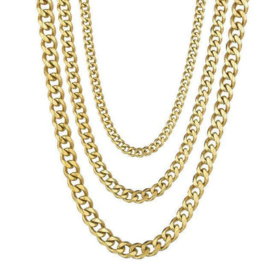 Collares Eslabon Cubano Cadenas De Acero Inoxidable Color Dorado Oro - Jewelry Store by Erik Rayo