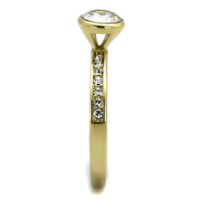 Load image into Gallery viewer, Gold Womens Ring Anillo Para Mujer Stainless Steel Ring Stainless Steel Ring with AAA Grade CZ in Clear Stella - Jewelry Store by Erik Rayo
