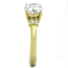 Load image into Gallery viewer, Gold Womens Ring Anillo Para Mujer Stainless Steel Ring with AAA Grade CZ in Clear Ardea - Jewelry Store by Erik Rayo
