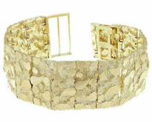 Load image into Gallery viewer, Men&#39;s 10k Yellow Gold Solid Nugget Bracelet Link 7.5&quot;- 8&quot; 31mm 87 grams - Jewelry Store by Erik Rayo
