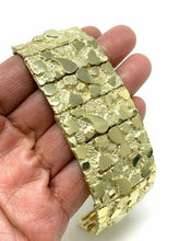 Load image into Gallery viewer, Men&#39;s 10k Yellow Gold Solid Nugget Bracelet Link 7.5&quot;- 8&quot; 31mm 87 grams - Jewelry Store by Erik Rayo
