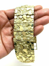 Load image into Gallery viewer, Men&#39;s 10k Yellow Gold Solid Nugget Bracelet Link 7.5&quot;- 8&quot; 31mm 87 grams - Jewelry Store by Erik Rayo
