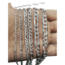 Load image into Gallery viewer, Necklaces for Men Women Real Solid 925 Sterling Silver Italian Figaro Diamond Cut Chain Plata - Jewelry Store by Erik Rayo
