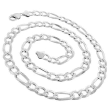 Load image into Gallery viewer, Necklaces for Men Women Real Solid 925 Sterling Silver Italian Figaro Diamond Cut Chain Plata - Jewelry Store by Erik Rayo
