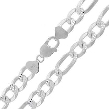 Load image into Gallery viewer, Necklaces for Men Women Real Solid 925 Sterling Silver Italian Figaro Diamond Cut Chain Plata - Jewelry Store by Erik Rayo
