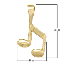 Load image into Gallery viewer, 14k Yellow Gold Solid Musical Note 8th Music Note Charm Pendant 0.4 gram
