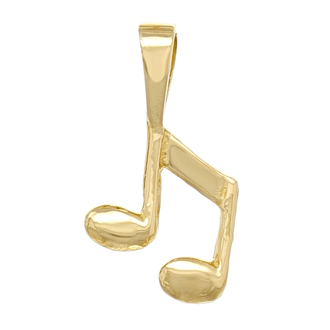 14k Yellow Gold Solid Musical Note 8th Music Note Charm Pendant 0.4 gram